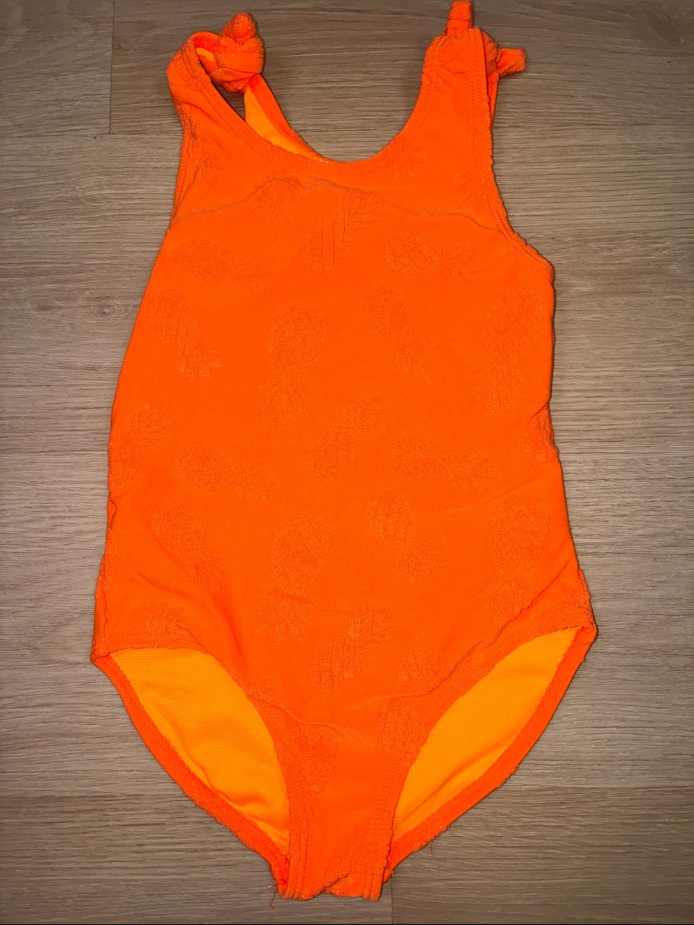 BMagical by Btween Bright Orange textured Pineapple print Swimsuit